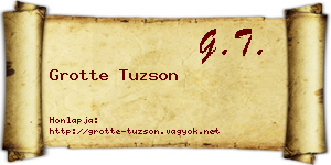 Grotte Tuzson névjegykártya